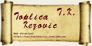 Toplica Kezović vizit kartica